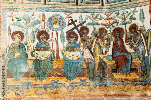 Romania, Voronet, 15 September 2019 - Voronet Monastery, Region Suceava, Romania - the church is one of the Painted churches of Moldavia listed in UNESCO's list of World