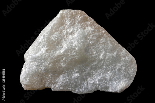 White talc mineral from Spain isolated on a pure black background. photo