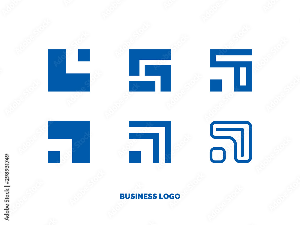 Set of flat business logo in different sign Set of flat business logo in different sign