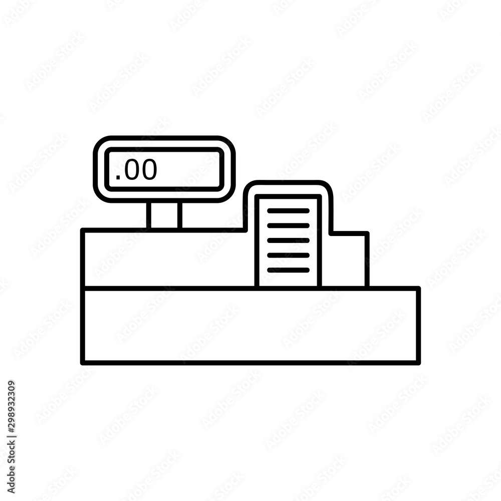 Cash register icon thin line for web and mobile, modern minimalistic flat design. Vector black icon on white background. Cash register icon thin line for web and mobile, modern minimalistic flat design. Vector black icon on white background.