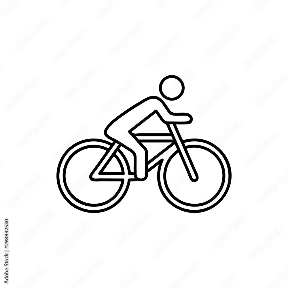 Cyclist logo template. Bicycle line art vector design. Bike cyclist logotype. Vector black icon on white background. Cyclist logo template. Bicycle line art vector design. Bike cyclist logotype. Vector black icon on white background.
