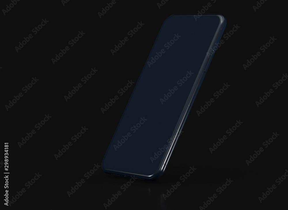 New smartphone with blank screen isolated Flat 3d New smartphone with blank screen isolated Flat 3d