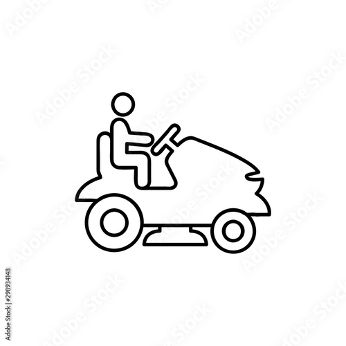 Lawn mower outline icon. linear style sign for mobile concept and web design. Lawnmower simple line vector icon. Symbol, logo illustration. Pixel perfect vector graphics