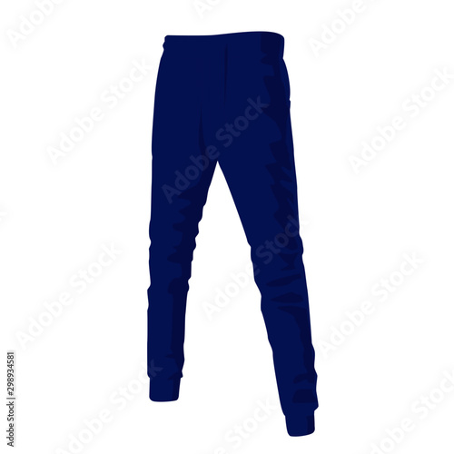 Sport pants blue realistic vector illustration isolated