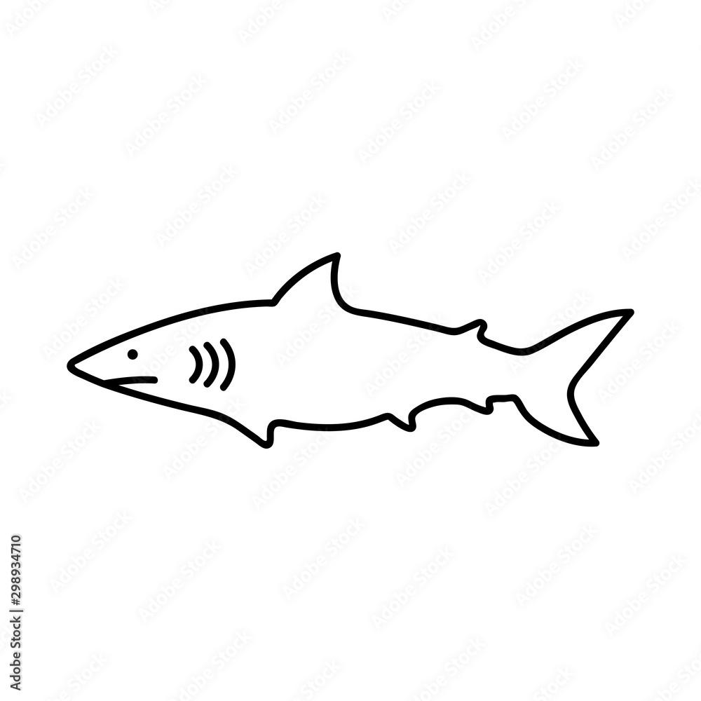 Shark icon isolated on white background. Trendy shark icon in flat style. Template for app, ui and logo, vector illustration, eps 10