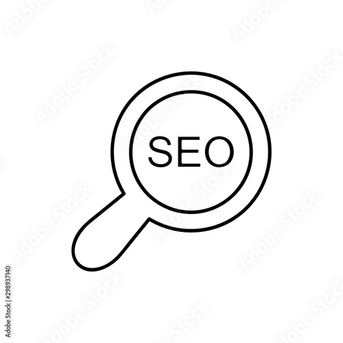 seo icon, search engine optimization. Logo illustration. Eps10.