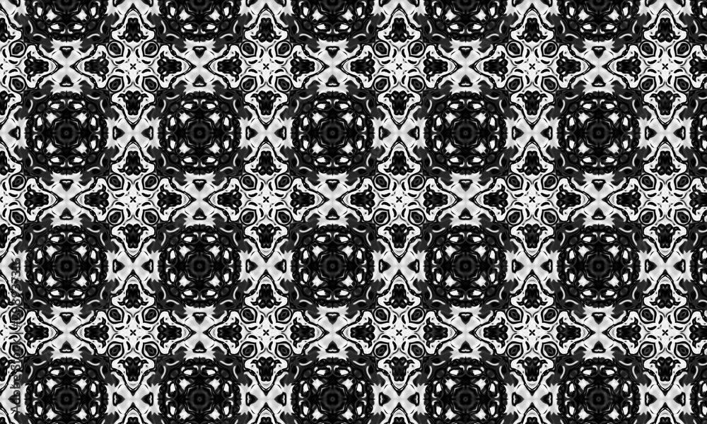 Fototapeta premium black and white ornate graphic pattern 