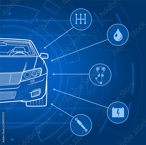 Car repair service illustration