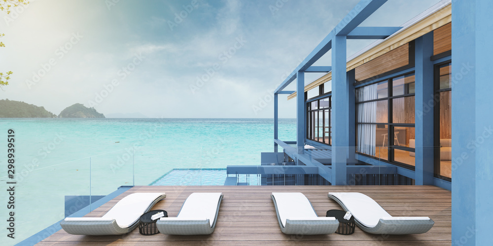 Fototapeta premium Container house with pool