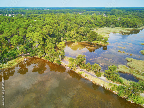 Atlantic ocean coast and estuary of Ruisseau de cires in Saint-Brice  Gironde  France