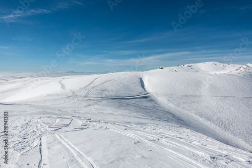 Snowy slopes in 3-5 Pigadia ski center, Naoussa, Greece