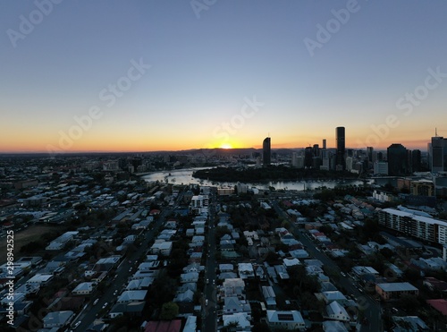 view of city at sunset