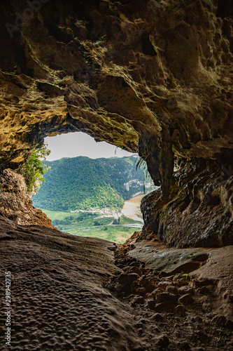 Cueva Ventana (Cave Window) overlooks the Rio Grande of Arecibo valley in Puerto Rico. photo