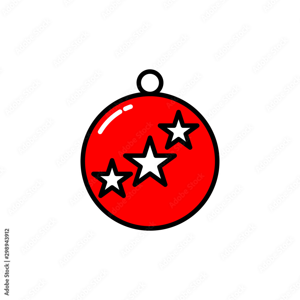 Fototapeta premium Christmas Ball Icon Vector Illustration Template Design Eps - 10