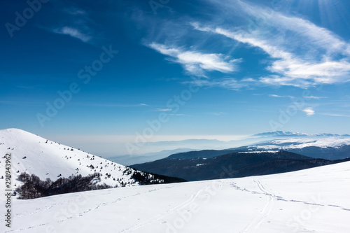 Snowy slopes in 3-5 Pigadia ski center, Naoussa, Greece
