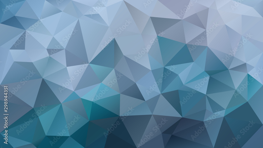 vector abstract irregular polygon background - triangle low poly pattern - teal ocean blue and slate gray color