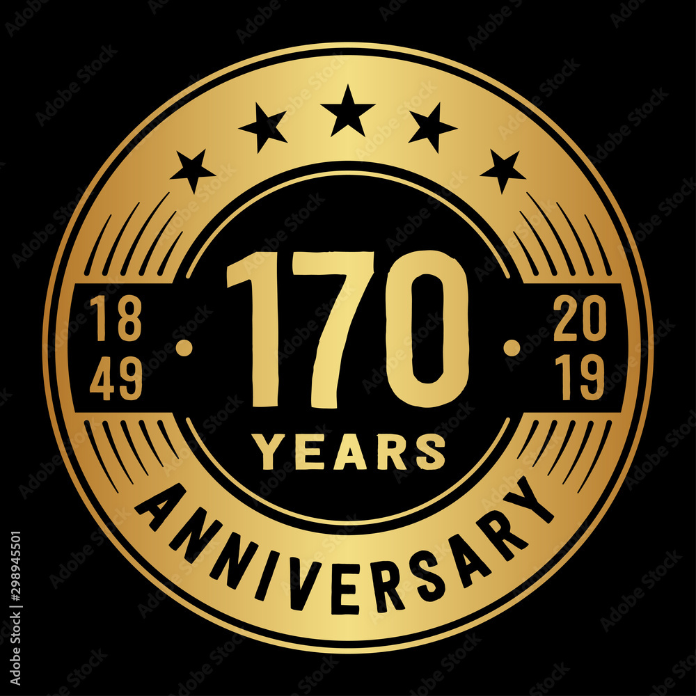 170 years anniversary logo template. One hundred and seventy years logo. Vector and illustration.