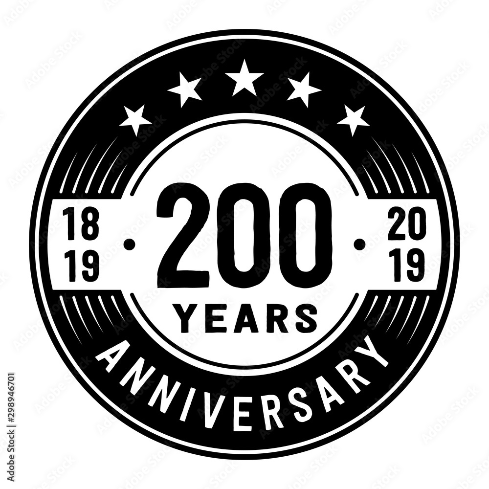 200 years anniversary logo template. Two hundred years logo. Vector and illustration.