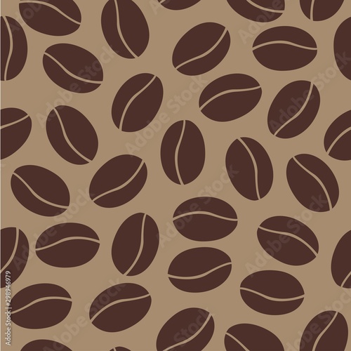Seamless pattern with coffee beans on dark