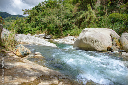 Konstfotografi River in Jayuya, Puerto Rico at La Piedra Escrita Petroglyphs Site