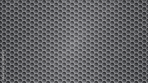 Wallpaper Mural Abstract metal background with hexagonal holes in gray colors Torontodigital.ca