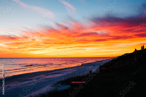 Beautiful sunset on the beach in Destin Florida