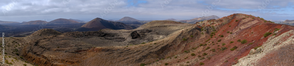 Lanzarote rocky volcanic landscape with mountains Lanzarote rocky volcanic landscape with mountains