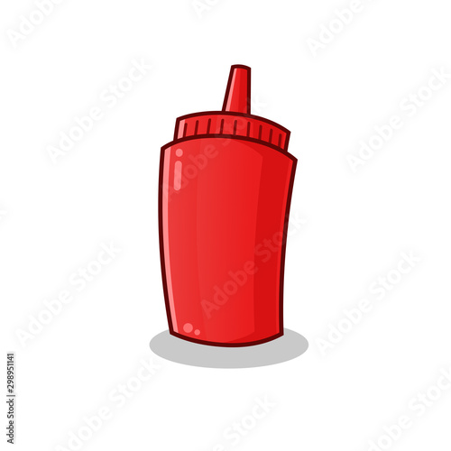ketchup logo vector cartoon illustration