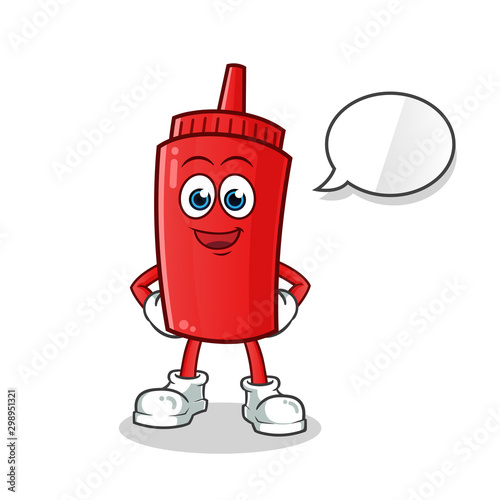 ketchup talking mascot vector cartoon art illustration