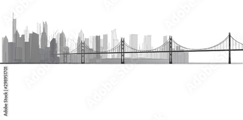 Photography modern city panorama 3d illustration