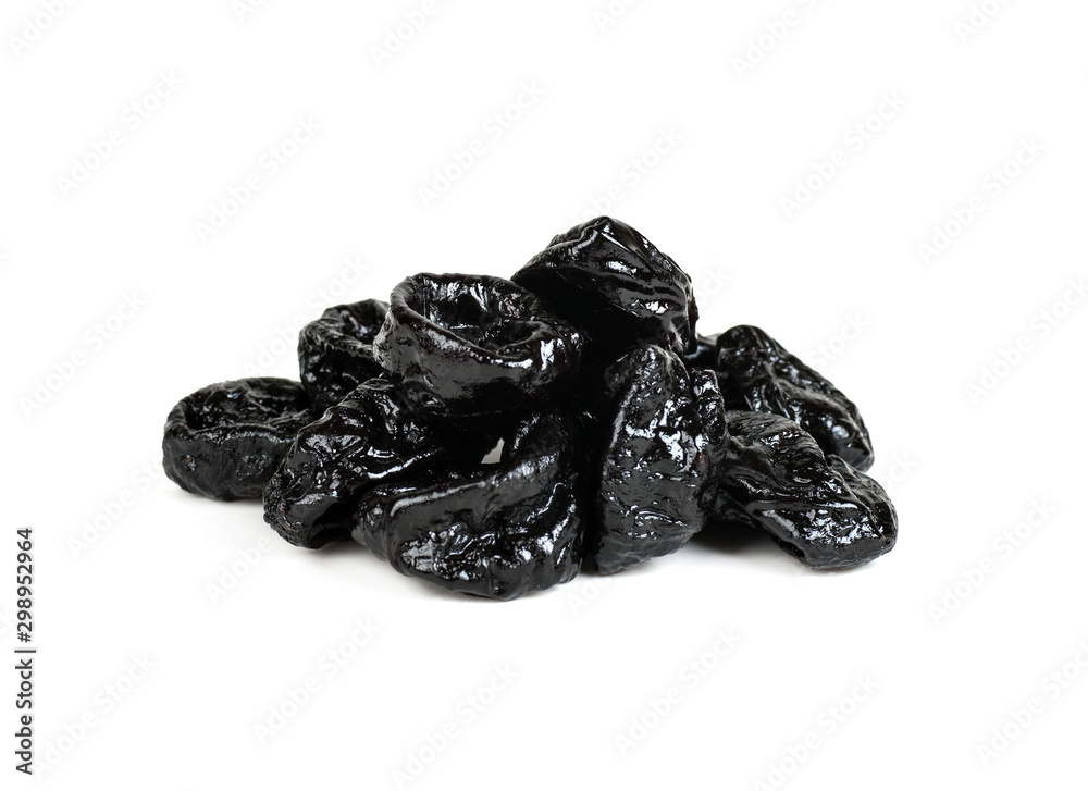 prune bunch isolated on a white background prune bunch isolated on a white background