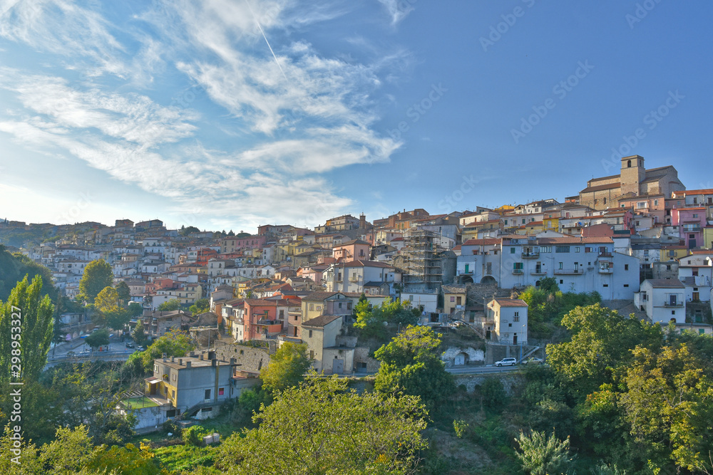 Panoramic view of Rapolla, an old town in the Basilicata region, in Italy.