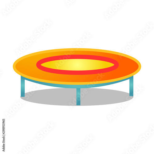 Circle jumping trampoline vector illustration isolated on white background
