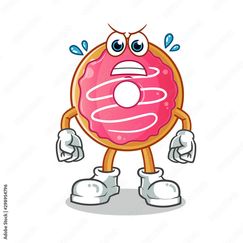 donut angry cartoon vector mascot illustration donut angry cartoon vector mascot illustration