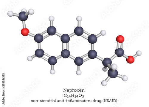 Molecular model of naproxen, medication for inflammation
