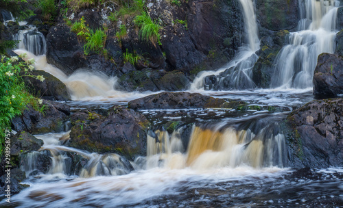 Fototapeta Naklejka Na Ścianę i Meble -  waterfall in taiga in summer