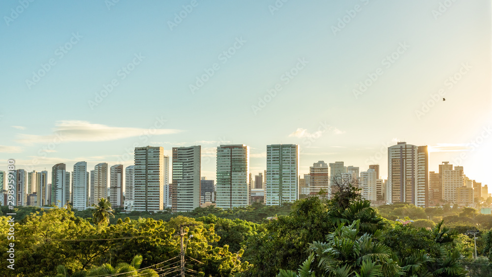 Obraz premium Sun set at Coco Park in the City of Fortaleza northeast Brazil