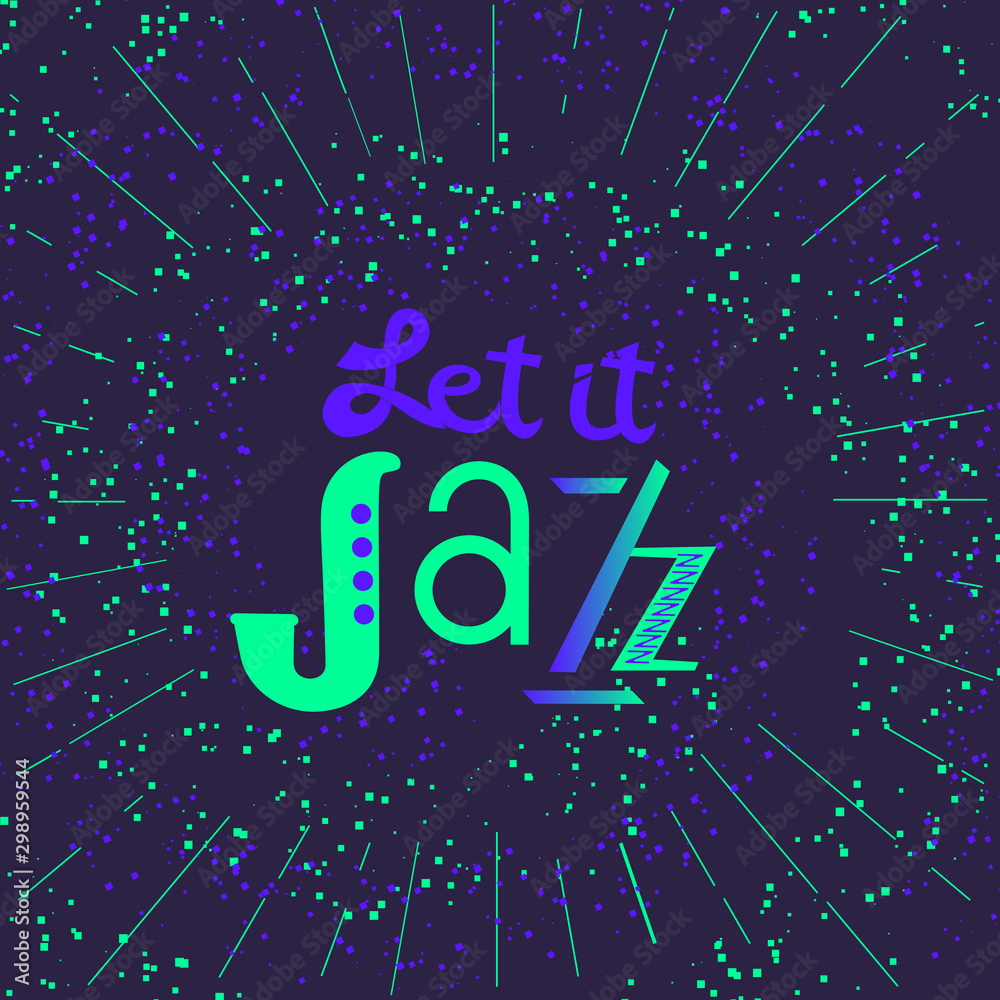 Jazz fest hand drawn neon color music vector icon