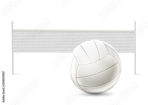 Vector realistic beach volley net white mockup
