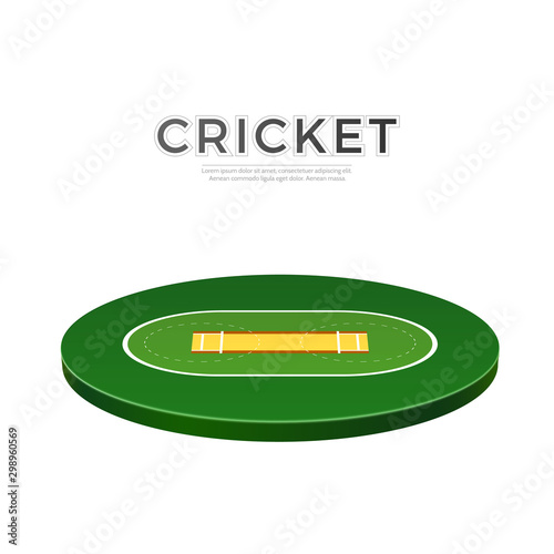 Vector cricket playground 3d icon for betting