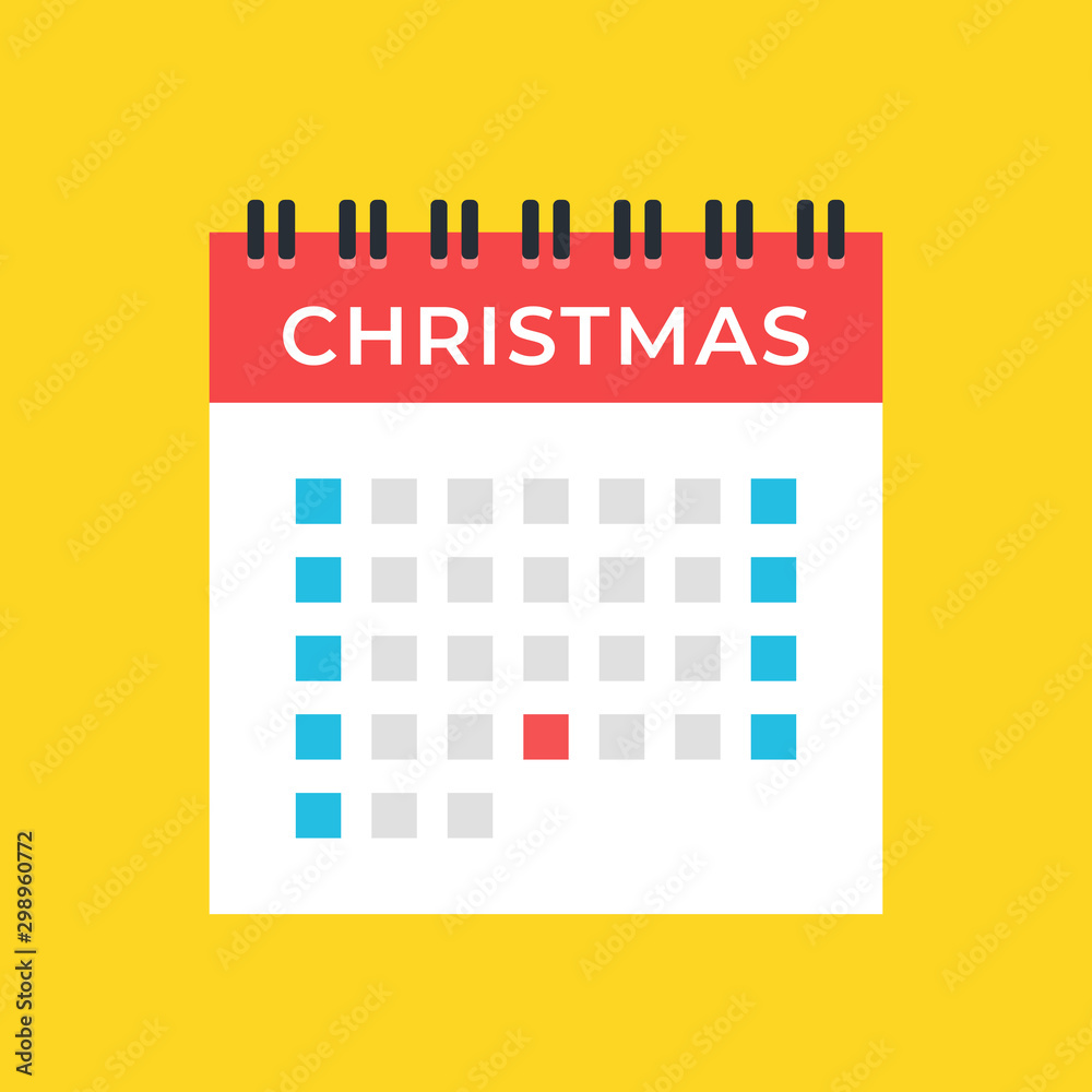 Christmas calendar. Flat design. Vector illustration Christmas calendar. Flat design. Vector illustration