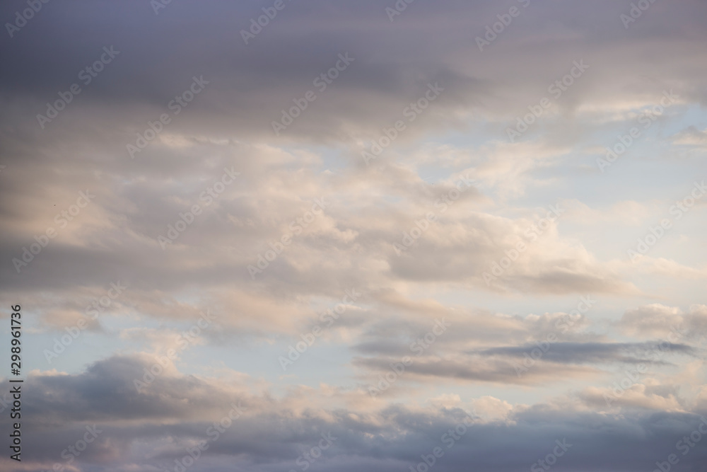Cloudy sky with golden clouds