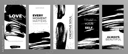 Story template with text for social media. Design grunge background.
