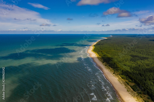 Beautiful landscape. View of coastline. Drone shot of Baltic sea. © Aleks Kend