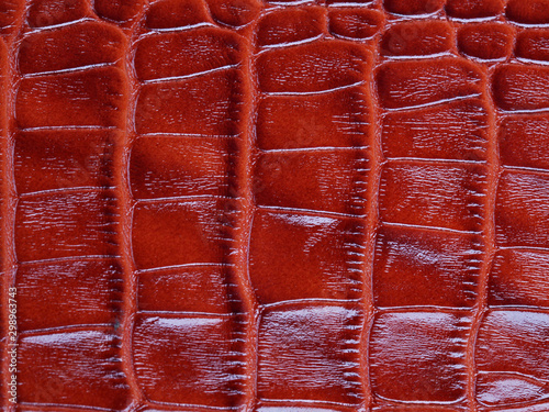 Red crocodile skin leather texture