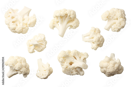 Photos Cauliflower isolated on a white background. top view