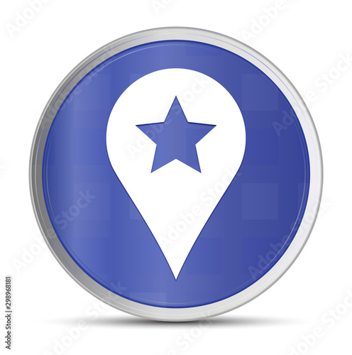 Free Download Map pointer star icon prime blue round button vector illustration design silver frame push button - GFXLoad
