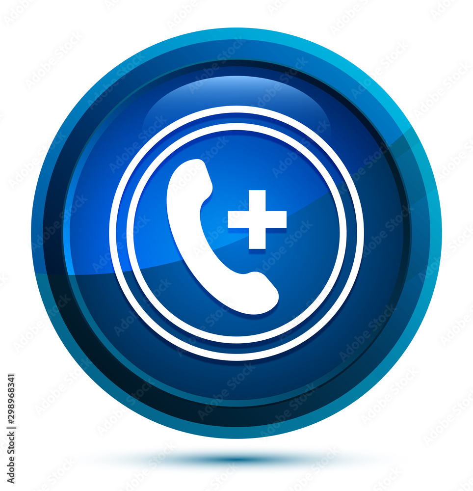 Emergency call icon elegant blue round button illustration Emergency call icon elegant blue round button illustration