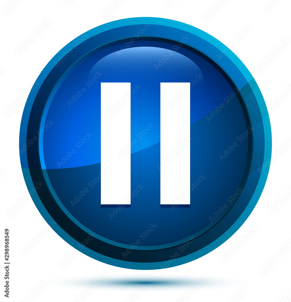 Pause icon elegant blue round button illustration Pause icon elegant blue round button illustration
