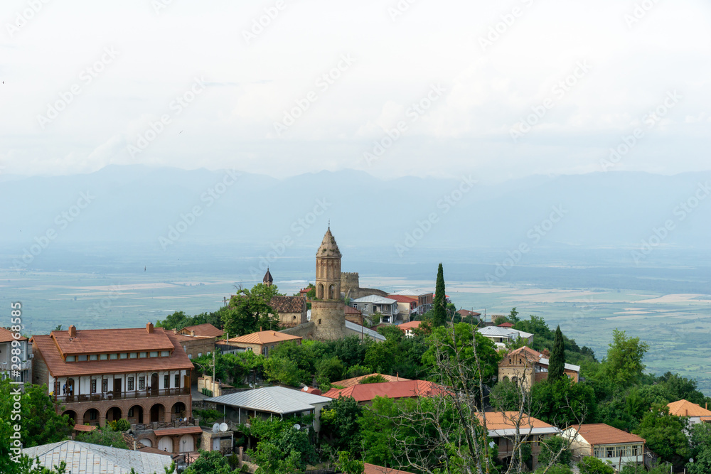 View of the Signaghi city and Alazany valley, in Kakheti region